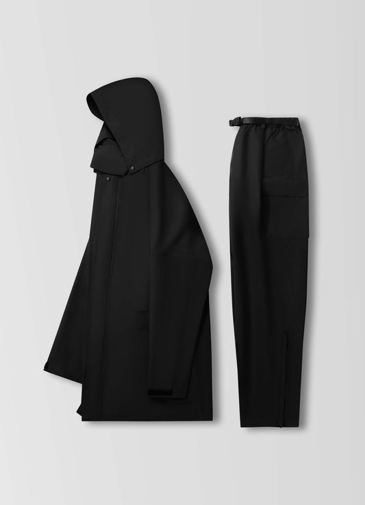 Morph UNISEX RAIN SUIT 極輕防水風衣＆褲 套組 - 黑